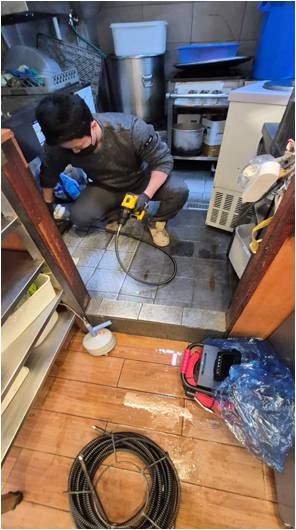 배수구 배관막힘(통수작업)