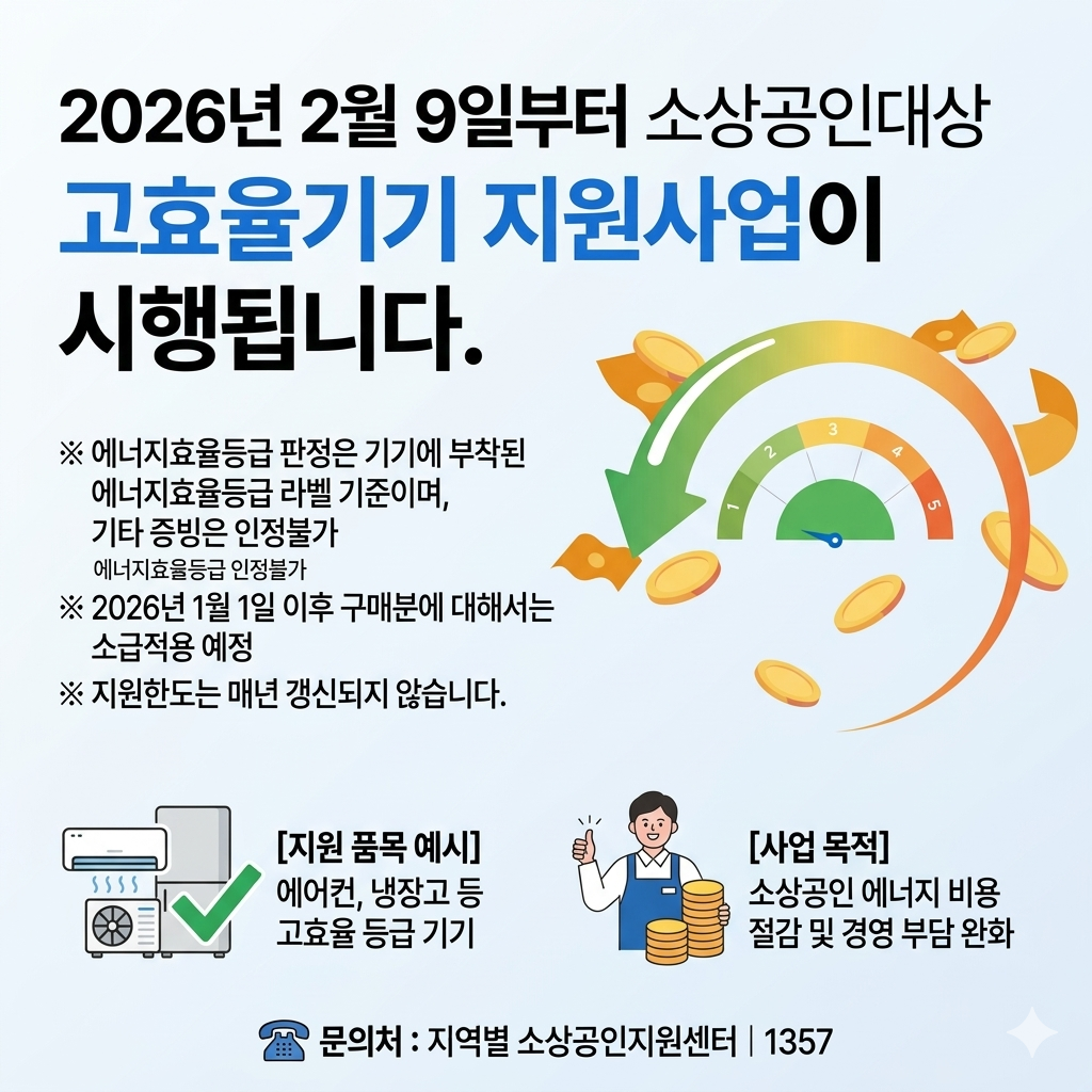 2026 소상공인 고효율기기 지원사업