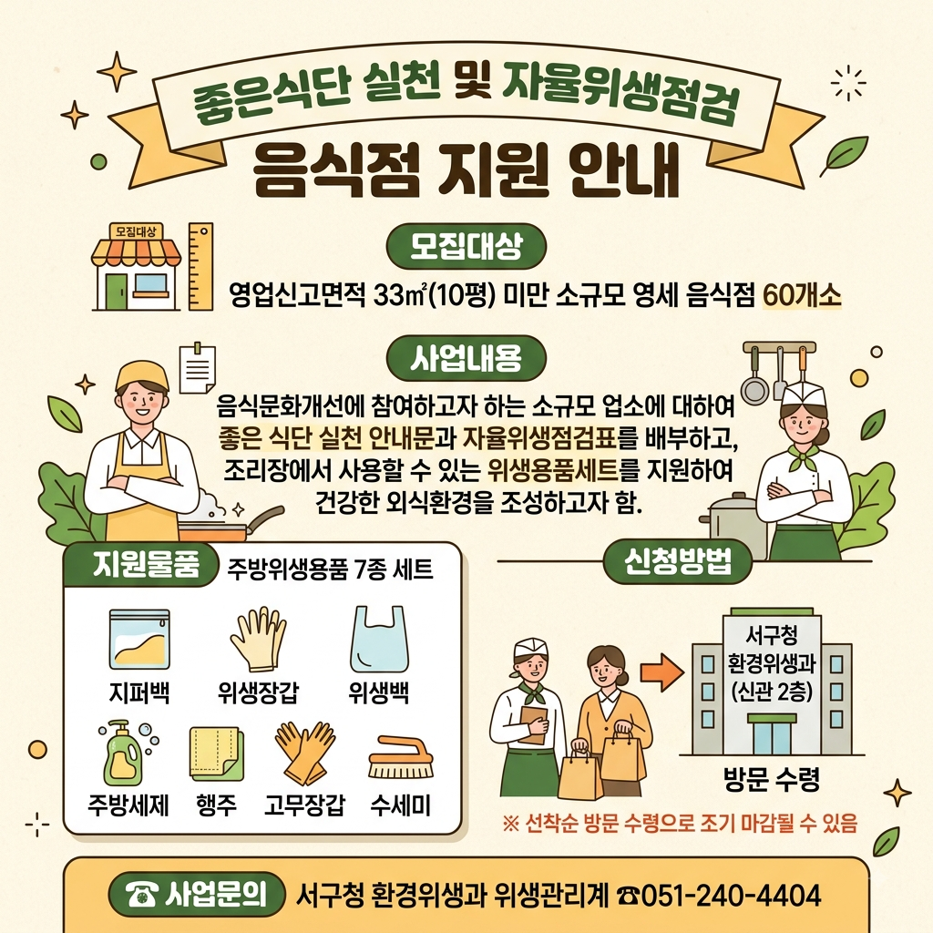 좋은식단 실천 및 자율위생점검 음식점 지원 안내